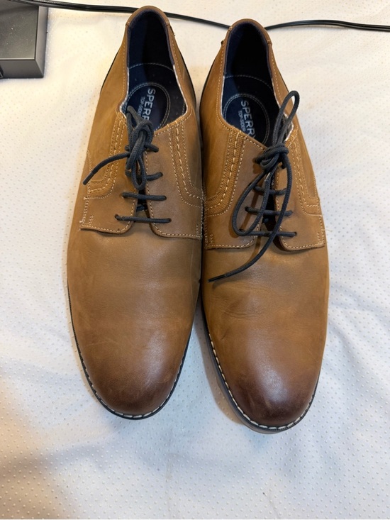 Sperry Cognac Leather Derby with Black Heel Accent main image 6